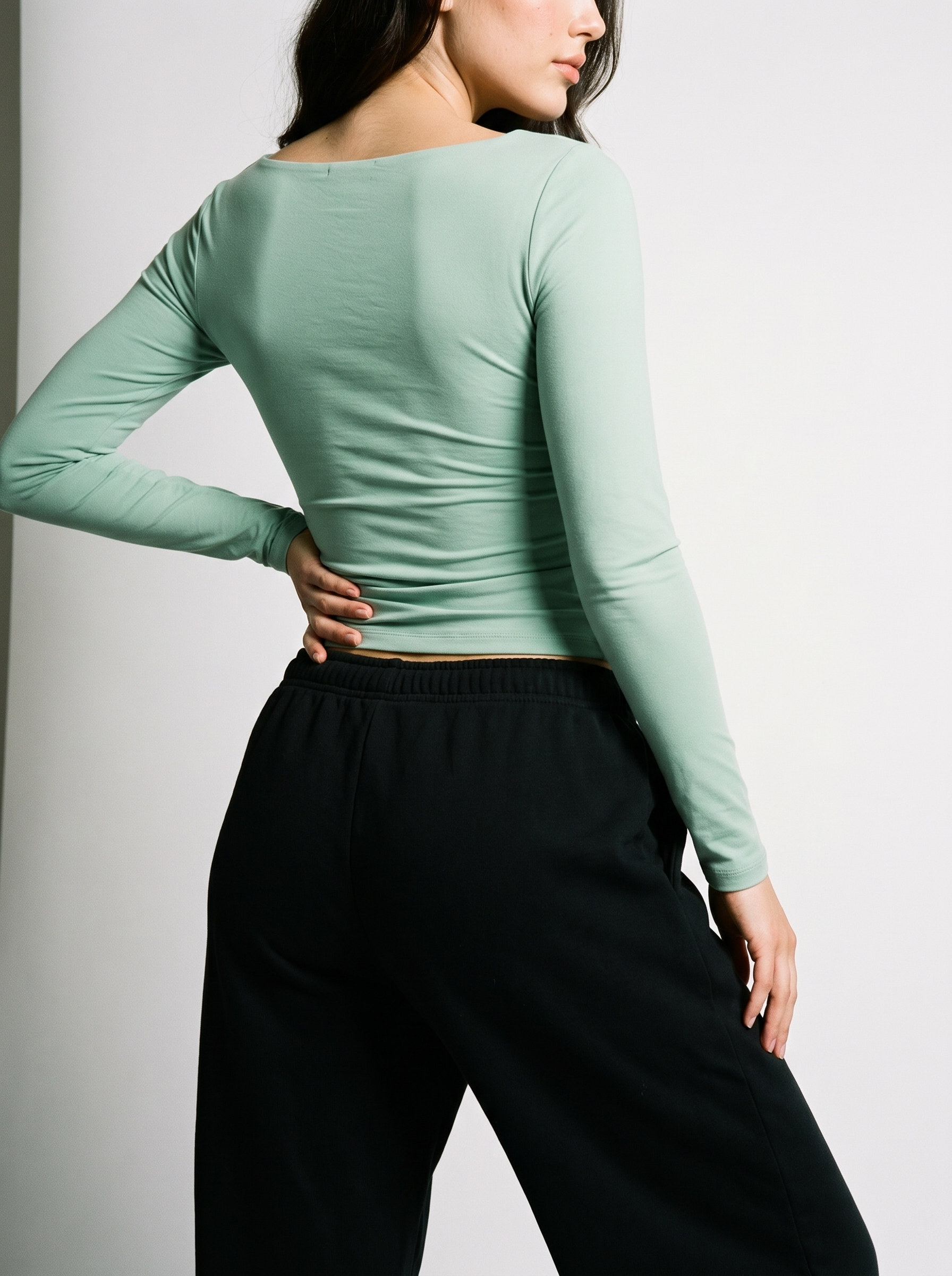 Long-Sleeve Square-Neck Bodysuit