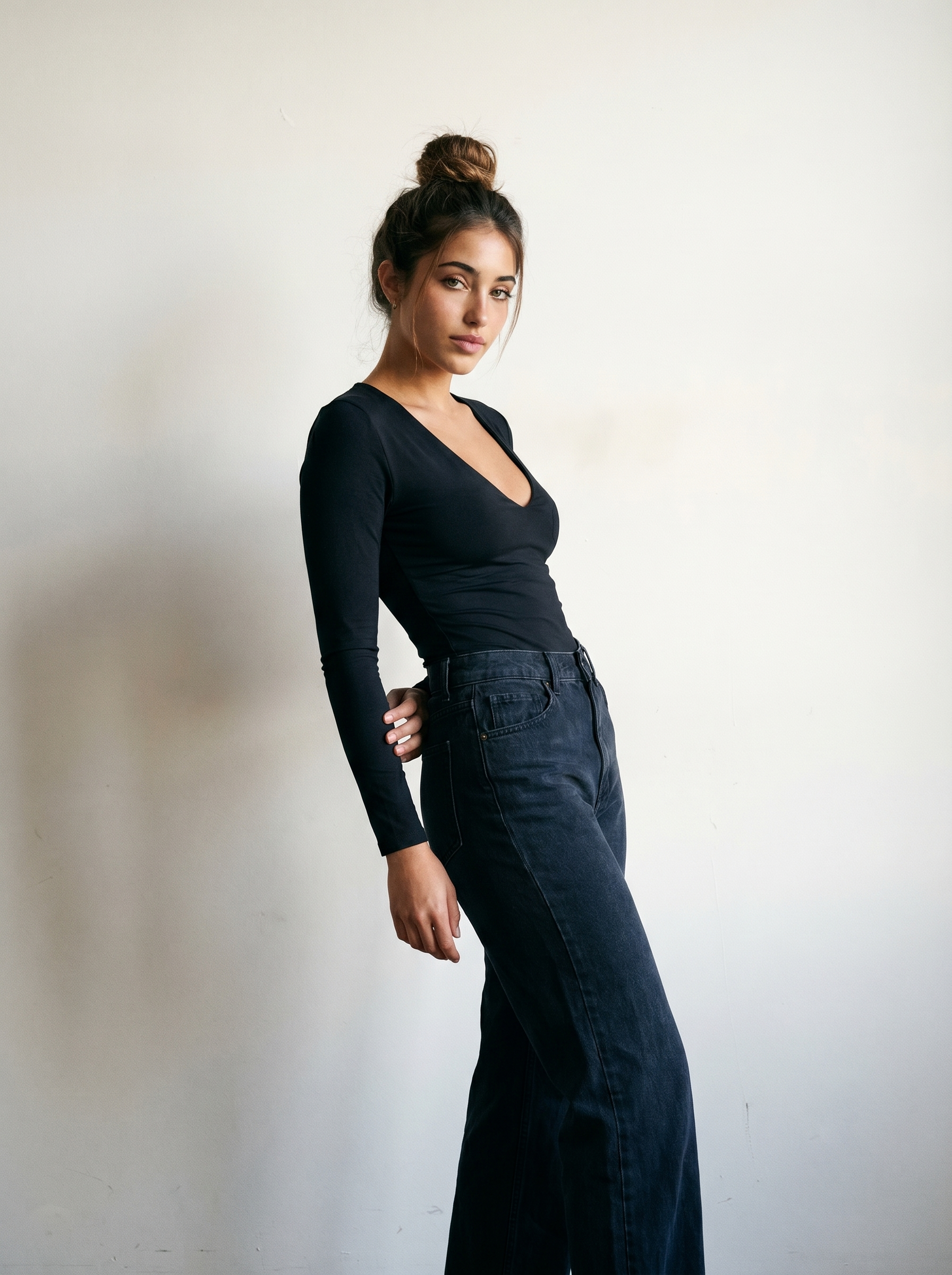 The Serene Deep V-Neck Long Sleeve